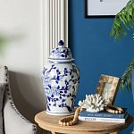 Ваза с крышкой и синим цветочным узором Blue & White Ornament  варинант исполнения - 8 | Loft Concept в Екатеринбурге