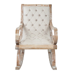 Кресло-качалка с мягкой обивкой из льна Ella Armchair beige варинант исполнения - 1 | Loft Concept в Екатеринбурге