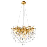 Люстра подвесная с прозрачными стеклянными подвесками в форме капель Диаметр 60 см Droplet Chandelier варинант исполнения - 2 | Loft Concept в Екатеринбурге