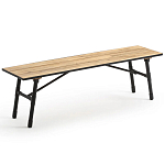 Скамья с сиденьем из массива акации Damon Industrial Wooden Bench варинант исполнения - 1 | Loft Concept в Екатеринбурге