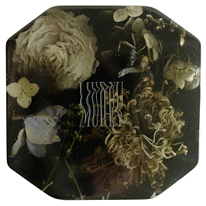 Шкатулка из эпоксидной смолы с цветами черная Epoxy Resin Square Box Black