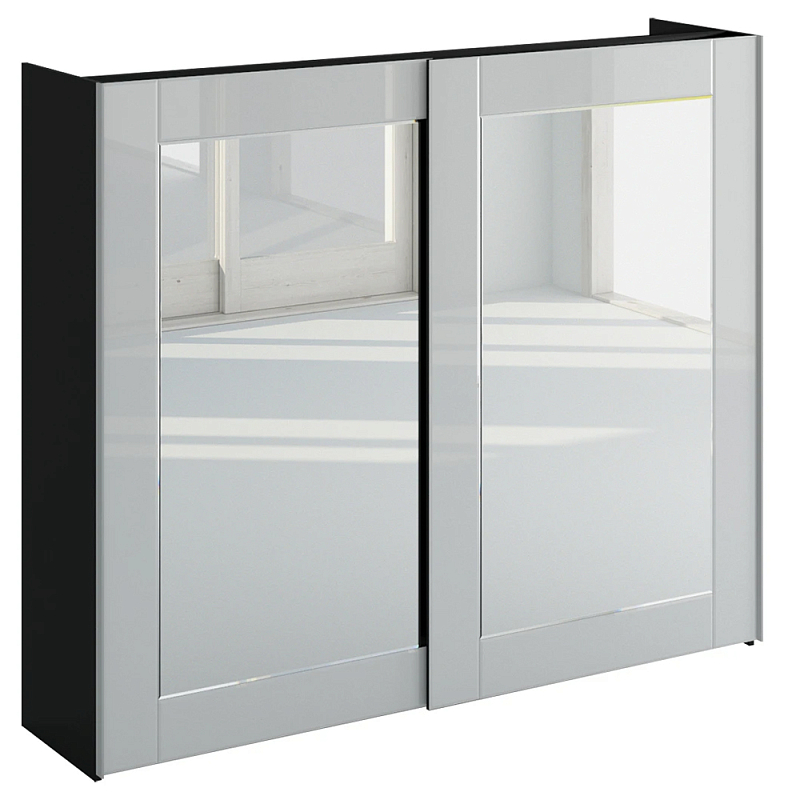 Шкаф-купе White Crystal Черный Белый Зеркало в Екатеринбурге | Loft Concept 