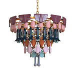 Люстра круглая с декором из разноцветных элементов в виде листьев Changing Seasons варинант исполнения - 10 | Loft Concept в Екатеринбурге