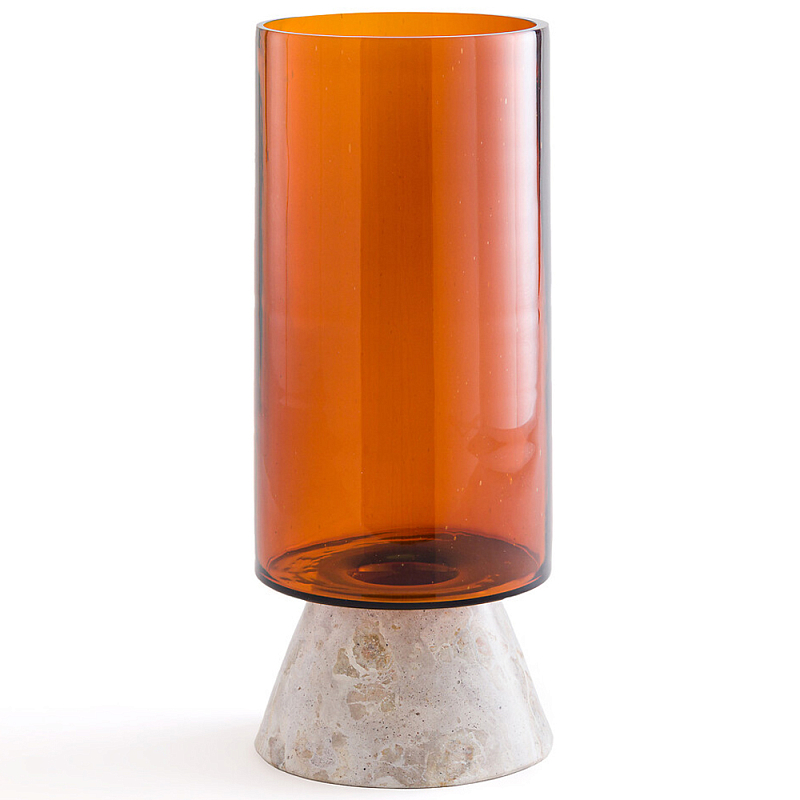 Высокая чаша из янтарного стекла Amber Marble Vase Янтарный Бежевый в Екатеринбурге | Loft Concept 