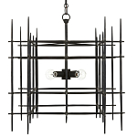 Люстра черная квадратной остроконечной формы Black Square варинант исполнения - 3 | Loft Concept в Екатеринбурге