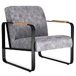 Кресло серый велюр с жесткими подлокотниками на полозьях Ashton варинант исполнения - 1 | Loft Concept в Екатеринбурге