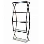 Металлический стеллаж со стеклянными полками Molecule варинант исполнения - 1 | Loft Concept в Екатеринбурге