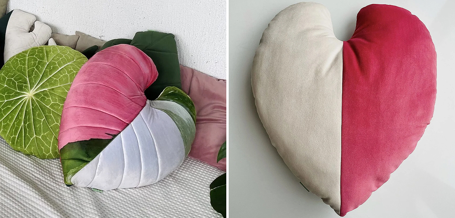 Декоративная подушка Botanical Cushion Filodendron Pink Princess Декоративная подушка Botanical Cushion Filodendron Pink Princess - Loft-Concept в Екатеринбурге
