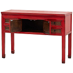 Деревянная консоль в китайском стиле с ящиками и дверцами красная Chinese Console Table варинант исполнения - 3 | Loft Concept в Екатеринбурге