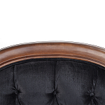 Кресло с мягкой обивкой из черного велюра на 4-х деревянных ножках Evelyn Classical Armchair варинант исполнения - 4 | Loft Concept в Екатеринбурге