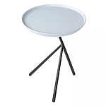 Столик приставной с круглой серой столешницей и черным основанием Round Stable Table варинант исполнения - 2 | Loft Concept в Екатеринбурге