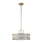 Подвесной светильник цвета латунь с белым матовым плафоном с геометрическим рисунком Feiss варинант исполнения - 2 | Loft Concept в Екатеринбурге