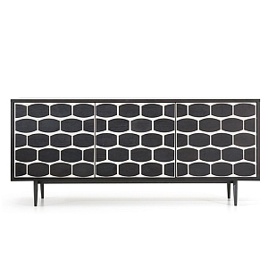 Дизайнерский комод чёрный с фактурным фасадом Billy