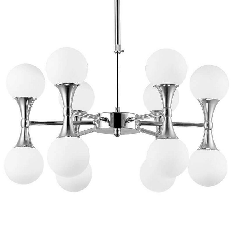 Люстра Ball Valley Chandelier Chromium 12 Белый Хром Люстра Ball Valley Chandelier Chromium 12 Белый Хром в Екатеринбурге | Loft Concept