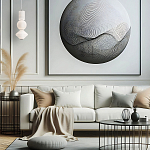 Подвесной светильник белого цвета с тремя геометрическими плафонами Alora Mood варинант исполнения - 7 | Loft Concept в Екатеринбурге