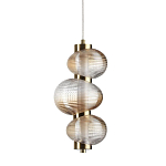 Подвесной светильник с 3-мя рифлеными стеклянными шарами Marcelh Light варинант исполнения - 1 | Loft Concept в Екатеринбурге