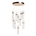 Люстра каскадная с прозрачными цилиндрическими плафонами Jenae Glass Tube Lighting варинант исполнения - 2 | Loft Concept в Екатеринбурге