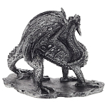 Декоративная статуэтка Дракон Dragon Black Silver Statuette варинант исполнения - 4 | Loft Concept в Екатеринбурге