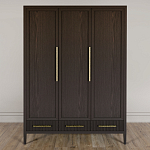 Большой Шкаф Primo Темный орех с 3 дверьми и 3 выдвижными ящиками варинант исполнения - 1 | Loft Concept в Екатеринбурге