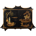 Винтажная полка в Китайском стиле c ручной росписью Chinese Shelf Black варинант исполнения - 1 | Loft Concept в Екатеринбурге