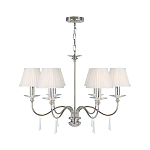 Люстра цвета никель с прозрачными стеклянными подвесками в форме капель Elstead Lighting варинант исполнения - 2 | Loft Concept в Екатеринбурге