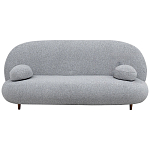 Двухместный диван с мягкой обивкой из ткани серый на деревянных ножках Michael Sofa Grey варинант исполнения - 1 | Loft Concept в Екатеринбурге