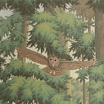 Обои ручная роспись Redwoods Sequoia colourway on Aurore scenic paper варинант исполнения - 2 | Loft Concept в Екатеринбурге