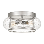 Потолочный светильник цвета никель с плафоном из прозрачного фактурного стекла Quoizel варинант исполнения - 1 | Loft Concept в Екатеринбурге