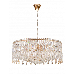 Люстра круглая с хрустальными подвесками на золотистом каркасе Roul Crystal Light варинант исполнения - 9 | Loft Concept в Екатеринбурге