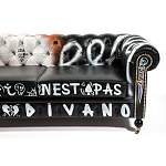 Диван Честерфильд граффити graffiti Orange Sofa натуральная кожа варинант исполнения - 9 | Loft Concept в Екатеринбурге