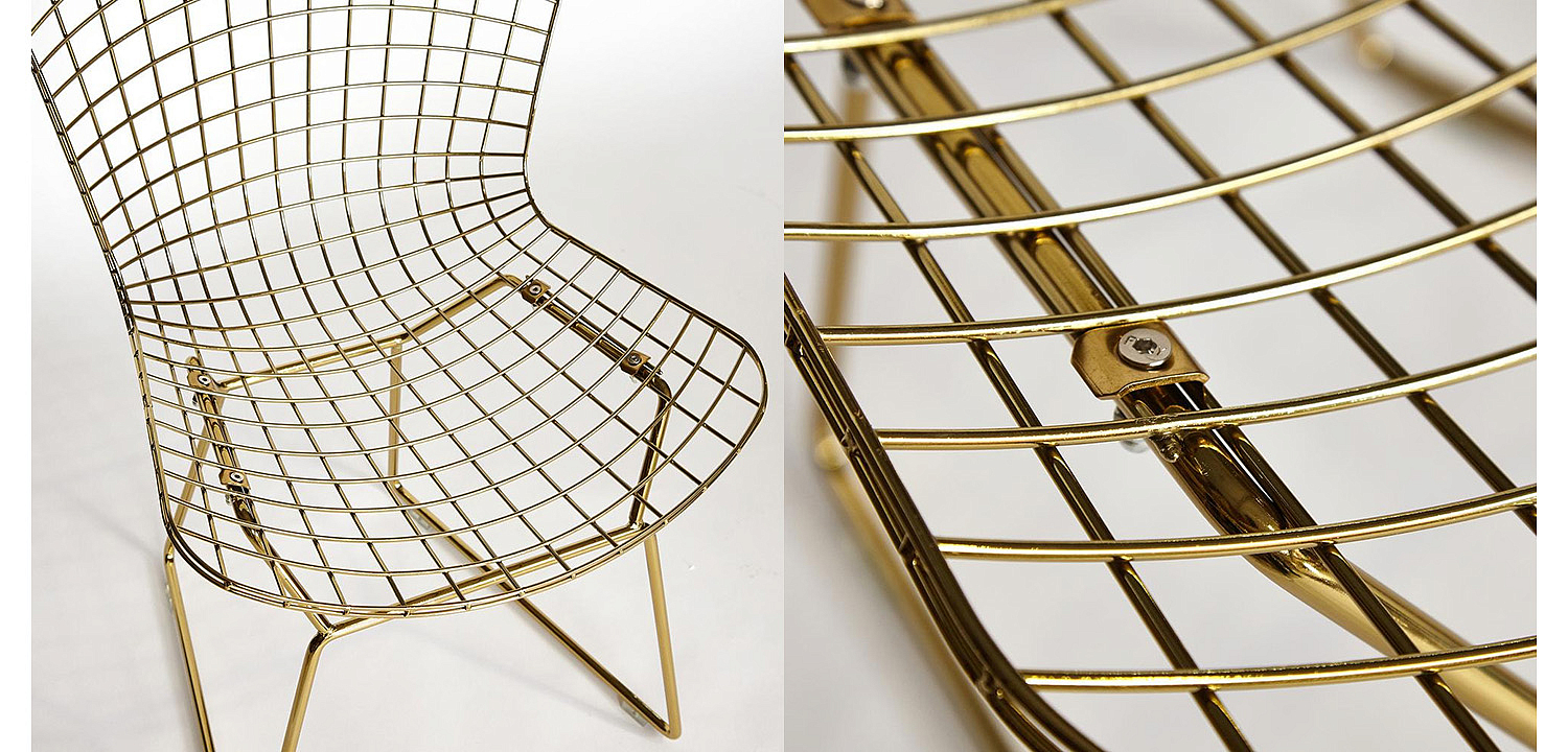 Стул Bertoia Side Chair gold - Loft-Concept в Екатеринбурге