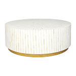 Стол журнальный Белый RADIAL BONE INLAY COFFEE TABLE NATURAL варинант исполнения - 1 | Loft Concept в Екатеринбурге