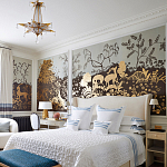 Обои ручная роспись в стиле Арт-деко Rateau Colourway SC-243 on Deep Rich Gold gilded paper варинант исполнения - 1 | Loft Concept в Екатеринбурге