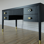 Письменный стол с 4-мя ящиками Elsa Dreams Black  варинант исполнения - 2 | Loft Concept в Екатеринбурге