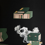 Обои ручная роспись The Art of Learning and Steps for the Flowers by Teo Yang Original colourway on Pitch dyed silk варинант исполнения - 3 | Loft Concept в Екатеринбурге