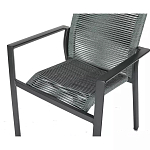 Стул темно-серый с высокой плетеной спинкой и сиденьем Braided Strength варинант исполнения - 7 | Loft Concept в Екатеринбурге