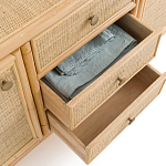 Длинный комод из ротанга с дверцами и ящиками Simone Rattan Chest of Drawers варинант исполнения - 4 | Loft Concept в Екатеринбурге