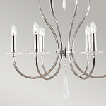 Люстра цвета никель с 6-ю лампами и стеклянными подвесками Elstead Lighting варинант исполнения - 5 | Loft Concept в Екатеринбурге