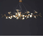 Люстра в виде золотой ветки с цветами и птичками Marvelous Garden варинант исполнения - 7 | Loft Concept в Екатеринбурге