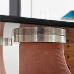 Обеденный стол со стеклянной столешницей и розовыми ножками с тканевой обивкой Wrigley варинант исполнения - 3 | Loft Concept в Екатеринбурге