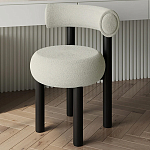 Стул с обивкой букле Pierres Grey Boucle Chair варинант исполнения - 2 | Loft Concept в Екатеринбурге