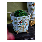 Кашпо из голубого фарфора с бронзовыми элементами Blue Garden варинант исполнения - 4 | Loft Concept в Екатеринбурге