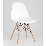 Пластиковый стул на ножках из массива бука Eames White  варинант исполнения - 1 | Loft Concept в Екатеринбурге