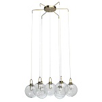 Люстра с 7-ю плафонами из прозрачного стекла в форме шара Orb Cascade  варинант исполнения - 4 | Loft Concept в Екатеринбурге