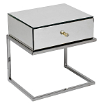 Тумбочка зеркальная с ящиком Mirror Chrome Cabinet варинант исполнения - 1 | Loft Concept в Екатеринбурге