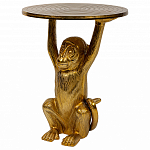 Столик с подстольем в виде обезьянки Bombay Gold варинант исполнения - 1 | Loft Concept в Екатеринбурге