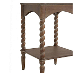 Приставной столик деревянный с резными ножками и нижней полкой Vintage Side Table Brown Wood варинант исполнения - 1 | Loft Concept в Екатеринбурге
