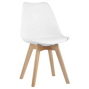 Стул с основой из пластика и мягким сиденьем Arvika White