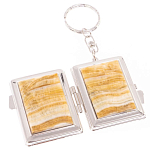 Зеркало брелок складное двухстороннее из натурального камня Оникс Silver Stone Mirrors варинант исполнения - 2 | Loft Concept в Екатеринбурге