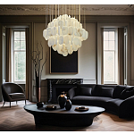 Люстра с овальными подвесками из натурального камня Spatial Composition варинант исполнения - 7 | Loft Concept в Екатеринбурге